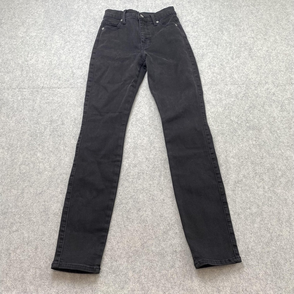 Lucky Brand Uni Fit Skinny Jeans Womens 2 (23x28) Black Charcoal Stretch